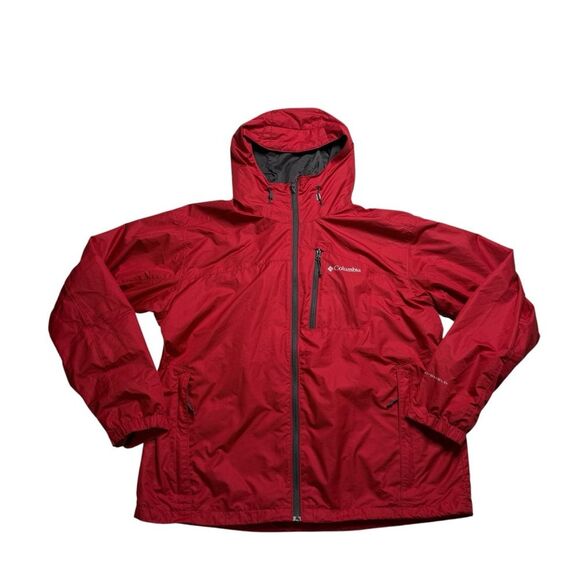 Columbia Men’s Hooded Omni-Shield Water Resistant Jacket Red Sz XL - Picture 6 of 14